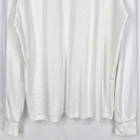 American Giant Men's Premium Slub Long Sleeve Crew Tee Large White - Picture 9 of 14